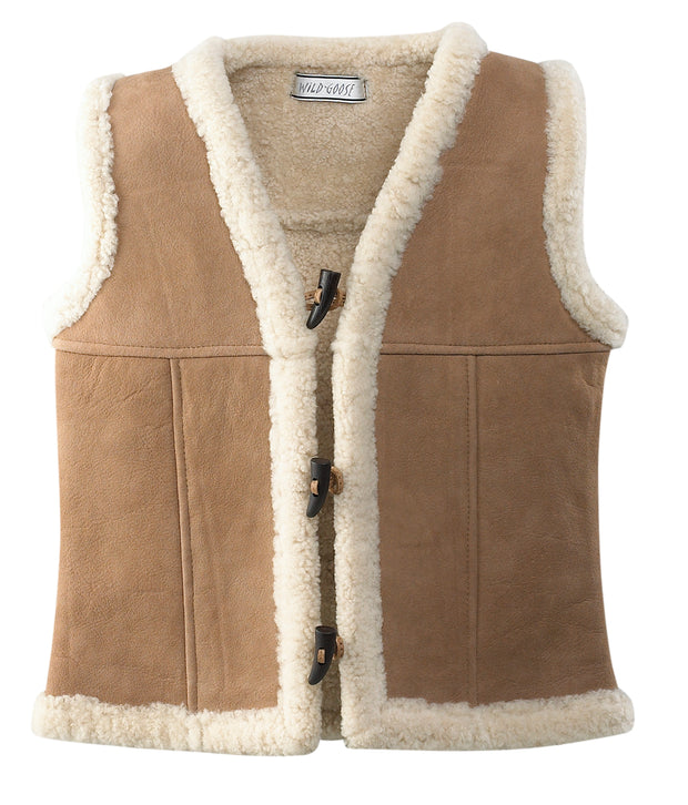 Ladies Sheepskin toggle vest